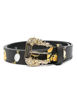 Versace Jeans Couture logo-buckle leather belt - Black