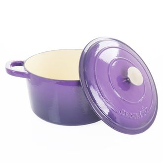 Crock-pot Artisan 2 Piece 7 Quart Enameled Cast Iron Dutch Oven with Lid in Lavender