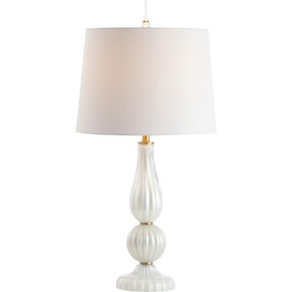 Jonathan Y Designs Maddie 28 Glass/Metal LED Table Lamp in White Pearl at Nordstrom