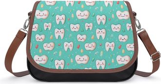 Generic Teeth Pattern Crossbody Bags for Women Shoulder Messenger Bag Purse Handbags