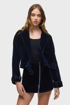 Hudson Raglan Moto Jacket in Indigo Flocking at Nordstrom, Size X-Small