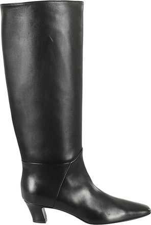 Giampaolo Viozzi Stijlvolle Nappa Leren Schoenen - Dames - Laarzen met Hak - Zwart - 37 EU - Leer - Schoenen