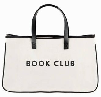 Santa Barbara Womens Canvas Tote Bag - Book Club In White