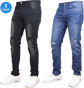 Blue Ice Mens Stretch Ripped Jeans-2 Pack