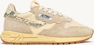 Autry Womens Reelwind Low Nylon & Suede Sneakers In Ecru/rock