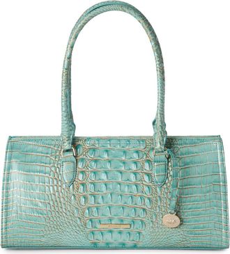 Brahmin Sophia Croc Embossed Leather Satchel in Waterfall at Nordstrom