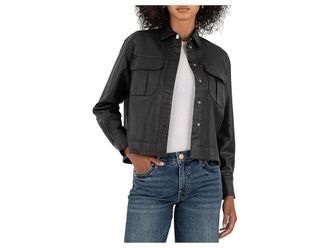 Kut from the Kloth Remy - Jacket With Patch Pocket Womens Coat Black : MD, Lycra/Modal/Polyester
