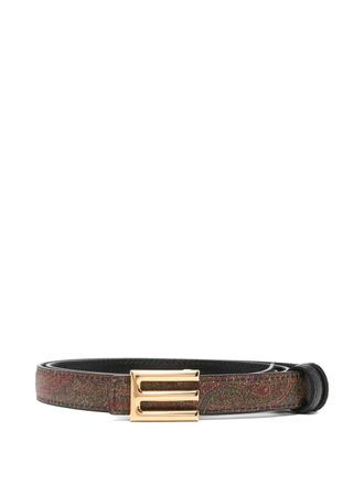 Etro paisley-pattern belt - women - Polyester/Cotton/PVC - 95 - Brown