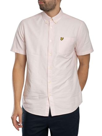 Lyle & Scott Oxford-Shirt Met Korte Mouwen, Roze