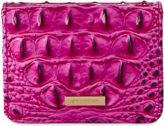 Brahmin Clementine Embossed Leather Card Case in Electric Fuschia at Nordstrom