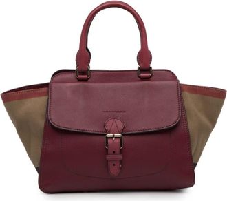 Burberry Pre-owned Burberry Leather and Mega Check Canvas Harcourt Satchel Ladies CNDONHOUDON