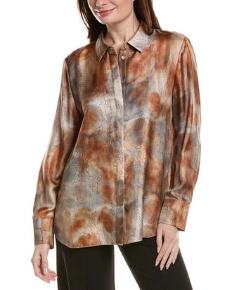 Lafayette 148 New York Scottie Silk Blouse