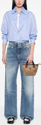 Gucci Pre-owned Womens Mini Gg Canvas Web Childrens Handbag - Brown Textile - One Size