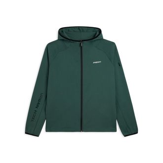Freddy Felpa full zip con cappuccio e bordi in jacquard