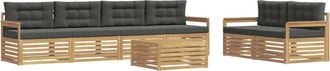 vidaXL Conjunto De Sof&aacute;s De Exterior 7 Uds. Blanco Y Antracita Vidaxl