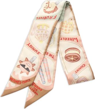 Herm&egrave;s 2000s silk scarf - Neutrals