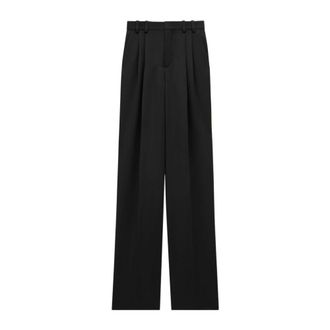 Saint Laurent Broeken, Dames, Zwart, M, Satijn, Losvallende satijnen broek