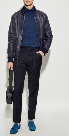 Etro Cotton Shirt, Mens, Navy Blue