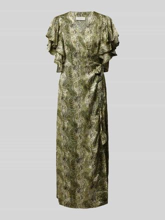 Copenhagen Muse Wickelkleid aus Viskose mit Volants Modell SABINA in Gruen, Gr&ouml;&szlig;e XS