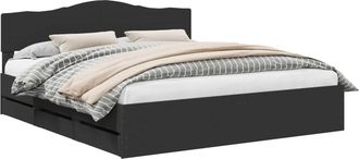 vidaXL Estructura De Cama Negro 180 X 200 Cm Madera Ingenieril Vidaxl