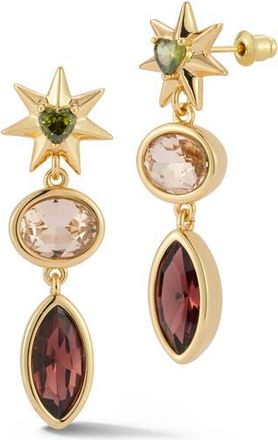 Chloe and Madison Crystal Triple Drop Earrings in Gold at Nordstrom Rack