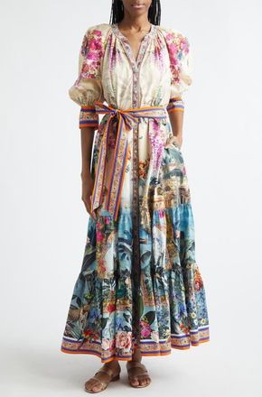 Camilla Bodrum Botanicals Print Tiered Maxi Dress at Nordstrom, Size Medium