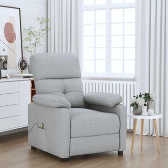 vidaXL Sill&oacute;n De Masaje Tela Gris Claro Vidaxl