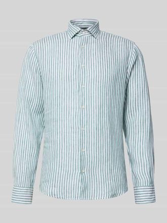 Seidensticker Regular Fit Business-Hemd aus Leinen mit Kentkragen in Gruen, Gr&ouml;&szlig;e 39