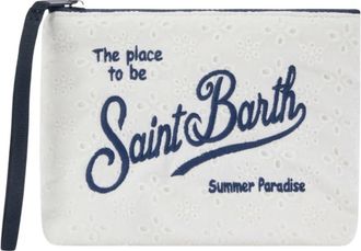 MC2 Saint Barth Clutches, female, White, Size: ONE SIZE Aline Sangallo Cotton Mini Fiori Embry Clutch Bag