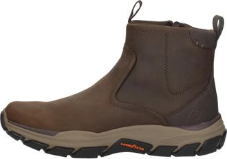 Skechers Relaxed Fit Respected - Evanston - Heren - Enkellaarsjes - Bruin - 44 EU - Leer - Schoenen