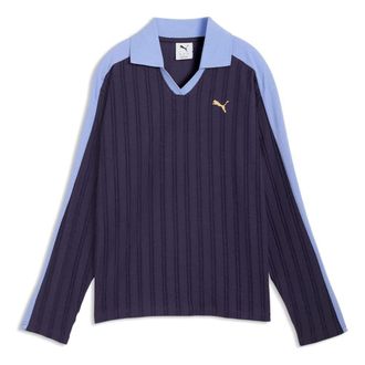 Puma (WMNS) PUMA Relaxed Long Sleeve Polo Deep Plum 632141-64