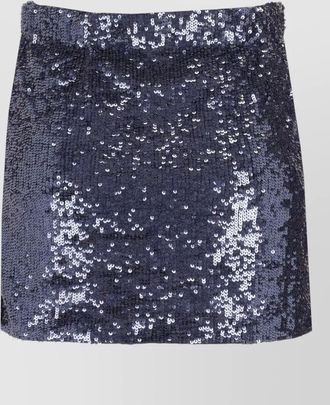 Parosh sequin embellishment straight skirt midi length