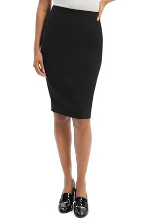 Theory Slim Fit Stretch Wool Pencil Skirt in Black at Nordstrom, Size 14