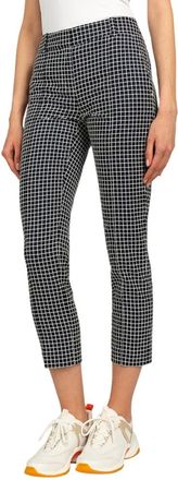 Michael Kors Slim katoenen geruite capribroek - Dames - Vrijetijds broeken - Blauw - XL - Katoen - Broeken