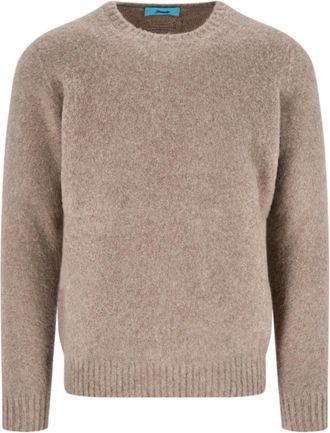 Drumohr Classic Crew Neck Wool Sweater with Ribbed Finishes