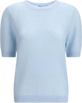 Fabiana Filippi Truien & Vesten, Dames, Blauw, M, Pailletten, Mohair Trui met Pailletten