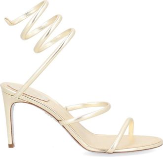 Rene Caovilla Spiral Ankle Strap Gold Sandals