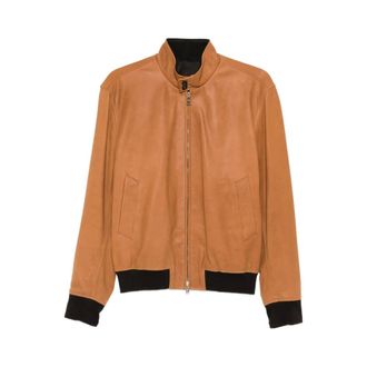 Tagliatore Leather Outerwear Tagliatore - male - Tagliatore - Bomber Jackets - Brown - M - Jackets