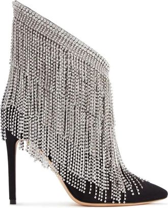 Sophia Webster Zwarte Kristal Enkellaarzen - Dames - Laarzen met Hak - Zwart - 37 1/2 EU - Schoenen