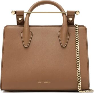 Strathberry Borsa con manico e tracolla a catena - Marrone