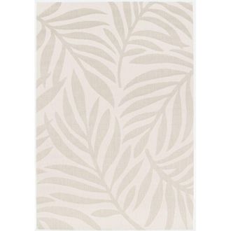 Sweeek Sweeek - Alfombra Interior/exterior Motivo Vegetal Beige Poli&eacute;ster Reciclado, Kate, 170x120x0.2 Cm