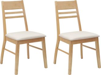 vidaXL Sillas De Comedor 2 Uds. Madera De Caucho S&oacute;lido Natural Vidaxl