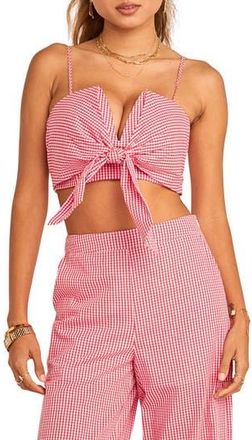 English Factory Check Tied Crop Tank in Red at Nordstrom Rack, Size X-Small