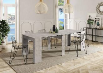 Dmora Dmora - Mesa Consola Dboc, Mesa De Comedor Extensible, Mesa Con Extensiones Multiusos Que Se Puede Extender Hasta 10 Asientos, 51/237x90h78 Cm, Hormig