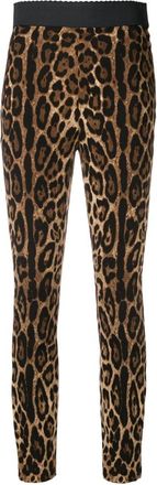 Dolce & Gabbana Jersey Printed Legging - Dames - Leggings - Bruin - XS - Broeken