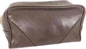 Chanel Pre-owned Vintage Clutch Bag - Dames - Vintage Tassen - Bruin - ONE Size - Leer - Vintage