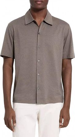 Theory Relaxed Button Down Shirt In Morel