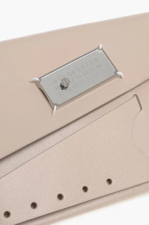 Maison Margiela MM11 Saffiano Leather Pouch SNATCHED with Clip Closure Maison Margiela