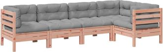 vidaXL Set De Sof&aacute;s Jard&iacute;n 5 Pzas Con Cojines Madera Abeto Douglas Vidaxl
