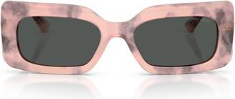Jimmy Choo London 53mm Rectangular Sunglasses in Rose Havana /Dark Grey at Nordstrom